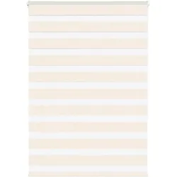 vidaXL Doppelrollo Marmorbeige 110x150cm Stoffbreite 105,9 cm Polyester