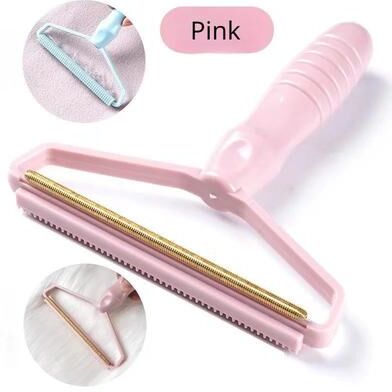 Inspired Living Silicone Double Sided Pet Hair Remover Brush For Clothes, Furniture & Pet Grooming pink