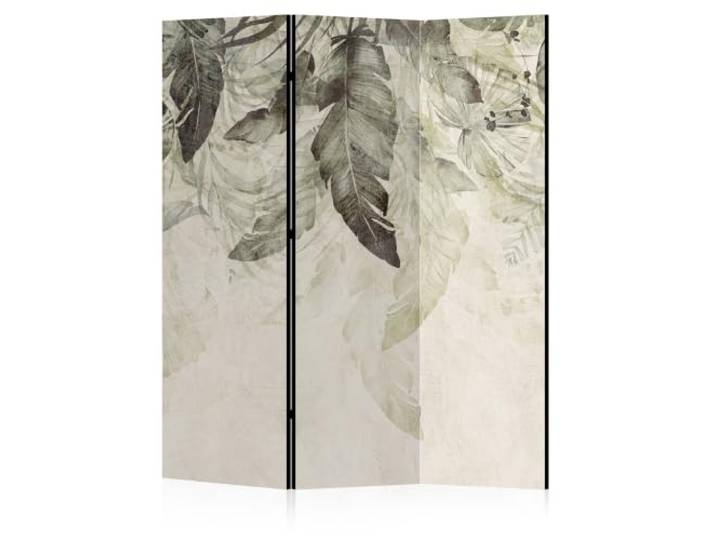 LUMASOUL Paravent Raumteiler Innen einseitig bedruckt 135x172 cm Natur 3 teilig Dekorativ, Shoji-Stil, faltbar, freistehend, als Sichtschutz für Wohnräume Natur Blätter Vintage