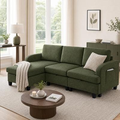 afulyperfllc "94"" Modern L-Shaped Sectional Couch, Sofa with Lift-up Hidden Storage"