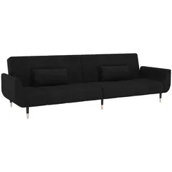 vidaXL Schlafsofa 2-Sitzer mit 2 Kissen Schwarz Samt