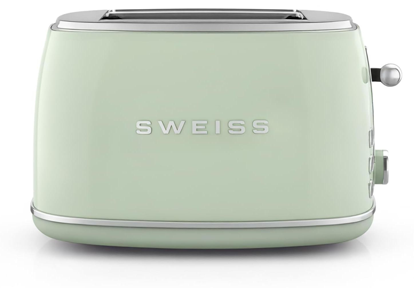 Dripio Vintage broodrooster met 2 sleuven, 6 standen, ontdooifunctie en baguettefunctie, 850W, groen