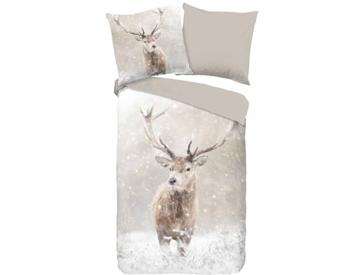 Good Morning Wendebettwäsche Snowdeer Flanell Sand Größe 1x 155x220 cm + 1x 80x80 cm