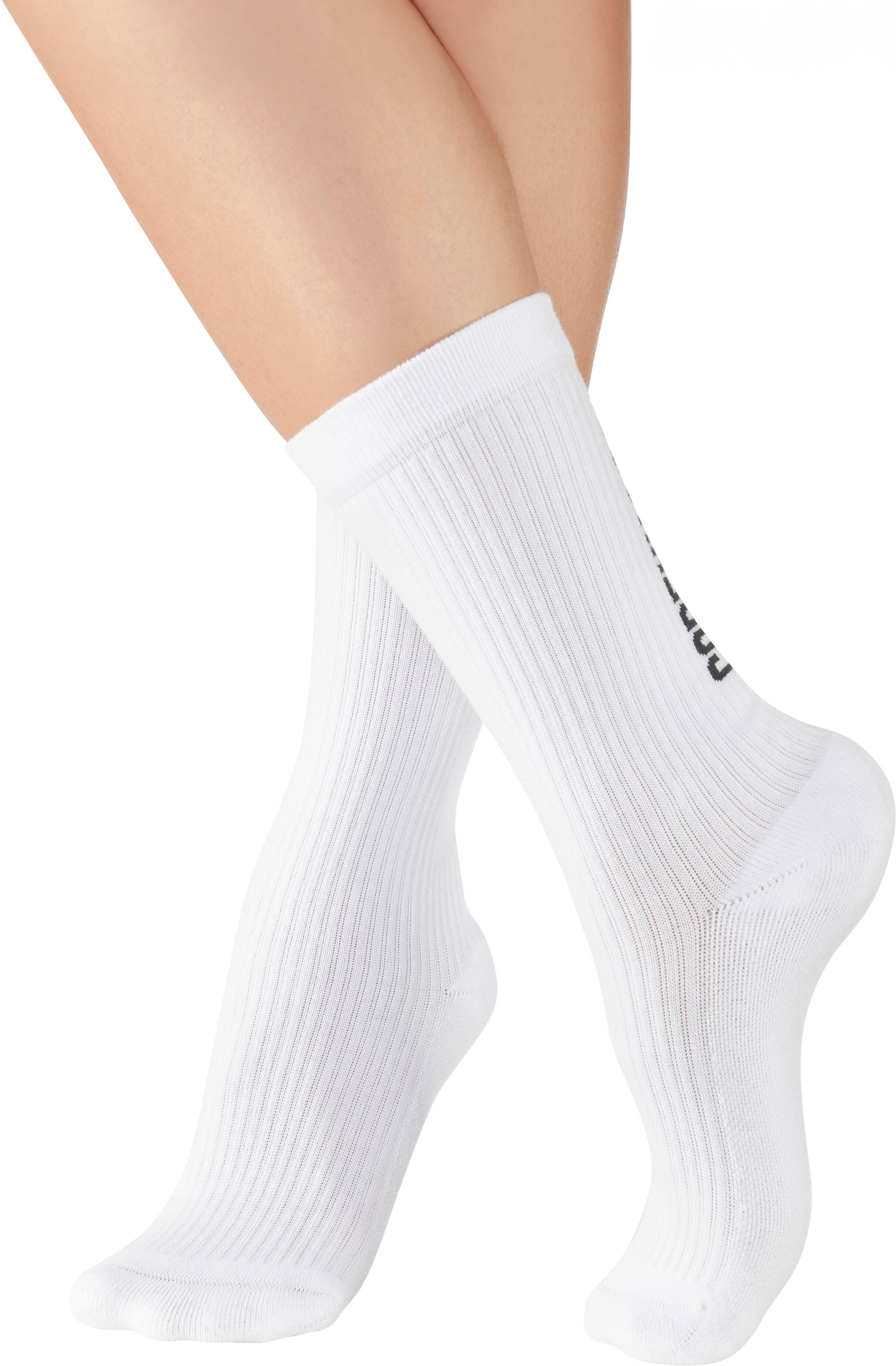 Tennissocken COPENHAGEN STUDIOS, Damen, Gr. 39-42, weiss (3x weiß), Baumwollmischung, unifarben, elastisch, Socken Tennissocken, mit grossem Schriftzug 3x weiß 39-42