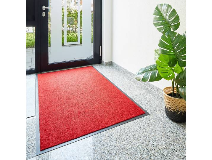 Fussmatte GOODPRODUCT Emil, Made in Netherlands , rot, B:60cm H:6mm L:180cm, Polyamid, Teppiche, Fussmatte, Schmutzfangmatte, Uni Farben, rutschhemmend, waschbar (Handwäsche)