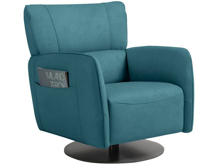 Sessel EGOITALIANO Honey , blau (teal), B:74cm H:85cm T:85cm, Sessel, Sessel, inkl. seitlicher Einstecktasche, drehbar und mit Wipp-Funktion