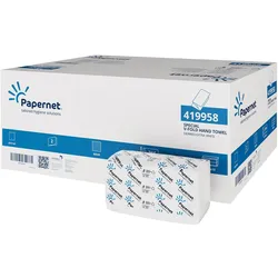 Papernet V-Falz, 2-lg RC, Extra Weiss, 15x266 Bl., 24x23cm SPECIAL White 78% Wave, Haushaltspapier, Weiss