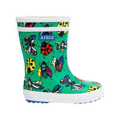 Stiefel AIGLE "Baby-Flac Theme Insekten", Mädchen, Gr. 19, grün (ins garden), Obermaterial: 100% Naturkautschuk NaRubber., Schuhe Stiefel