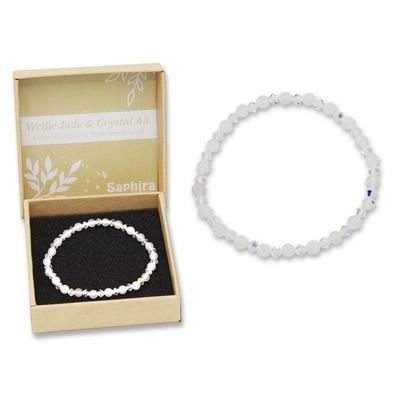 Weiße Jade Saphira Edelsteinarmband
