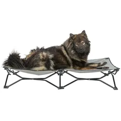 TRIXIE Camping-Bett für Hunde, 120 × 22 × 60 cm, beige/schwarz