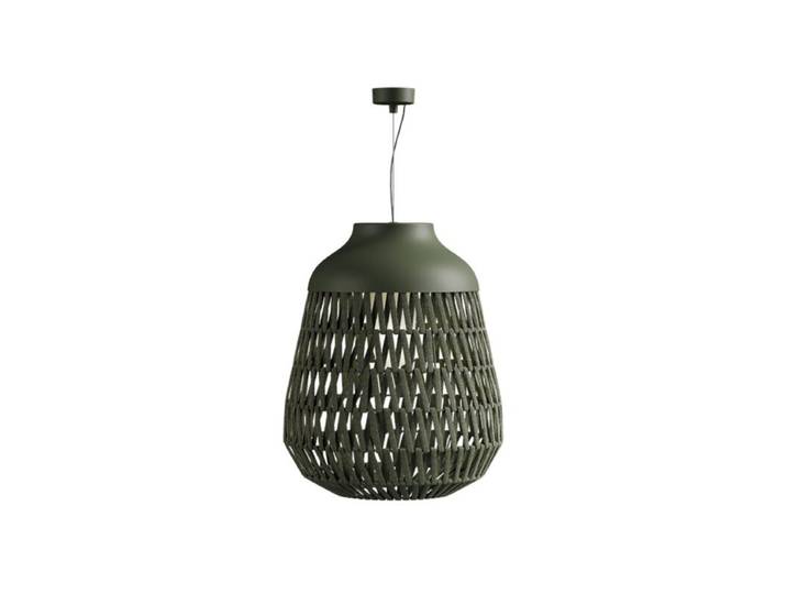 Lodes Pendelaußenleuchte Stitch, Outdoor, geflochtener Schirm -