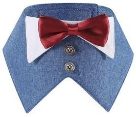 Uplift Essentials Premium Dog Tuxedo Bandana Formal Wedding & Party Bow Tie Collar blue s