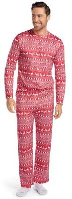 Mason Signature Men's Family Holiday Pajama Set (Size 2X) Holiday Fair Isle, Polyester,Spandex
