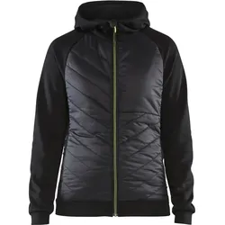 Damen Hybrid Sweatjacke "3464" - S - schwarz/gelb