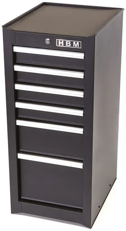 HBM Armoire à outils à 6 tiroirs noire