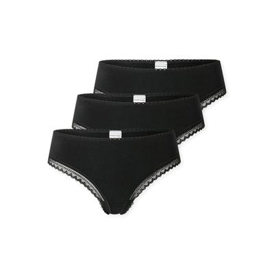 String SCHIESSER "String 3er Pack", Damen, Gr. XL, schwarz, Obermaterial: 95% Baumwolle CO. 5% Elasthan EL., Unterhosen String