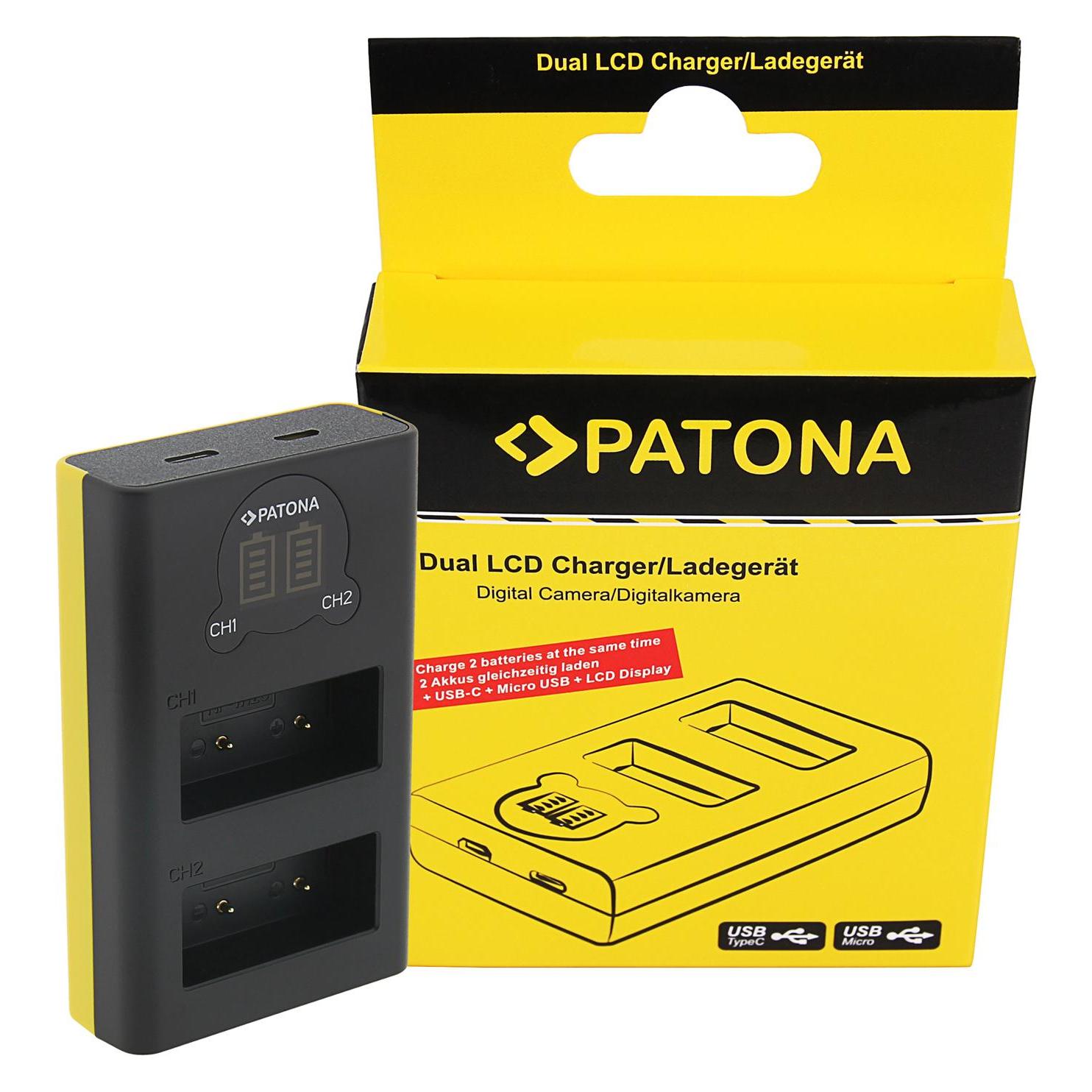 Patona Dual LCD Ladegerät (Kamera Akku Ladegerät) (1861)