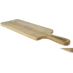 Decoris Schneidebrett 61x20cm Holz Mangoholz rechteckig mit Griff Holzschneidebrett Küchenbrett Servierbrett zum Aufhängen Holztablett Schneidbrett