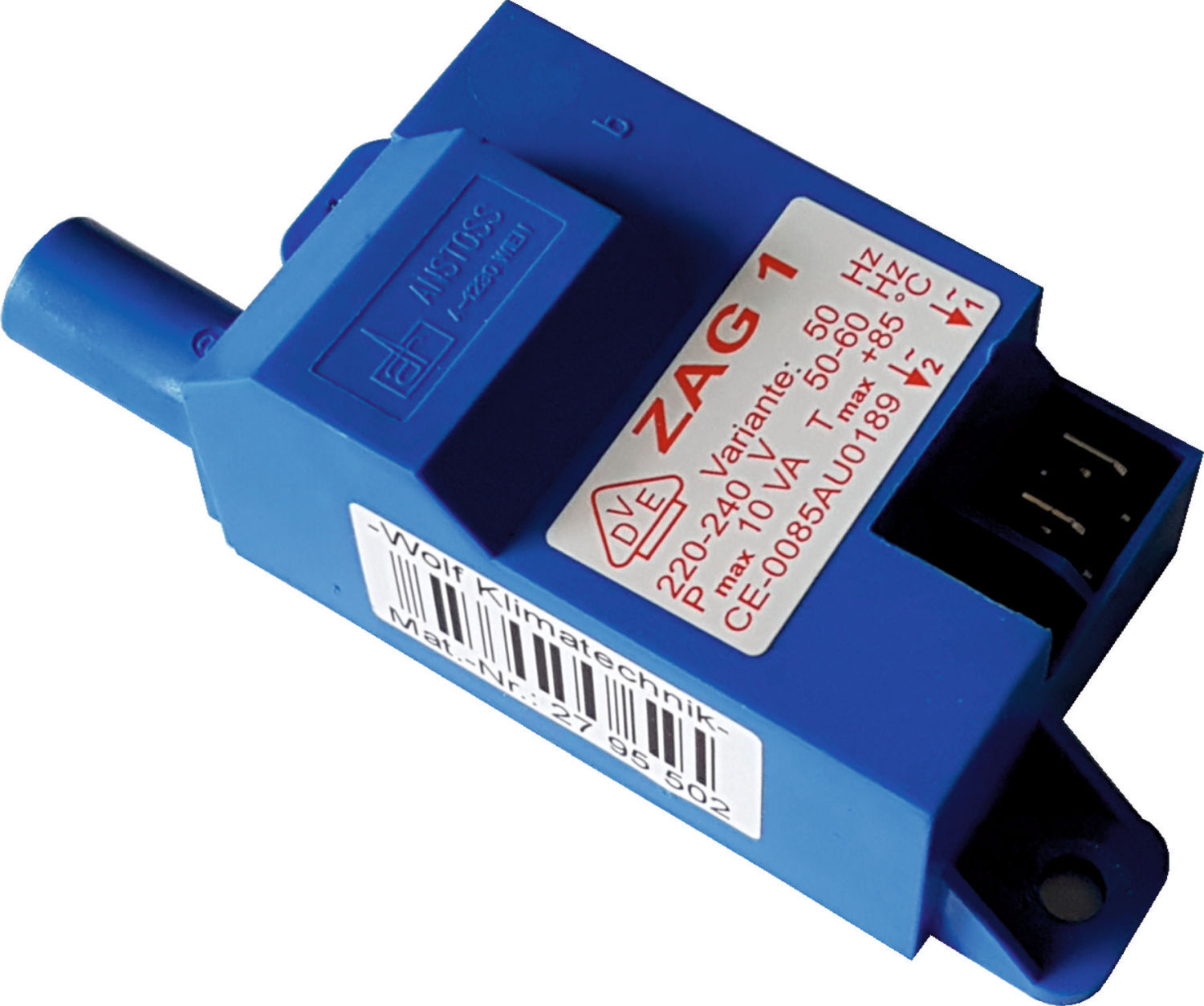 Transformateur d'allumage Wolf 50 Hz 279550299 pour GB, TGB