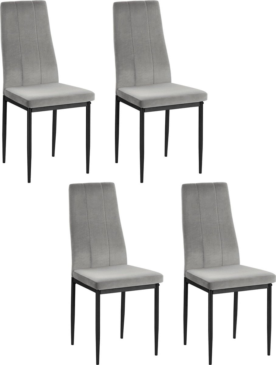 Kelly Eetkamerstoel - Set van 4 - Lichtgrijs