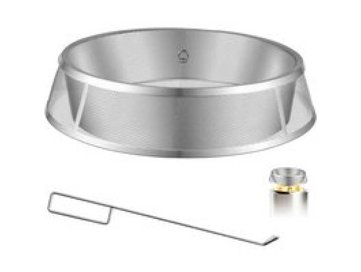 VEVOR Funkenschutz für Feuerschale Ø620mm Trapezförmige Funkenschutzhaube, Feuerschalengitter zum Schutz vor Funkenbildung für Bonfire Camping & Außen, Edelstahlkonstruktion, mit Griff & Schürhaken