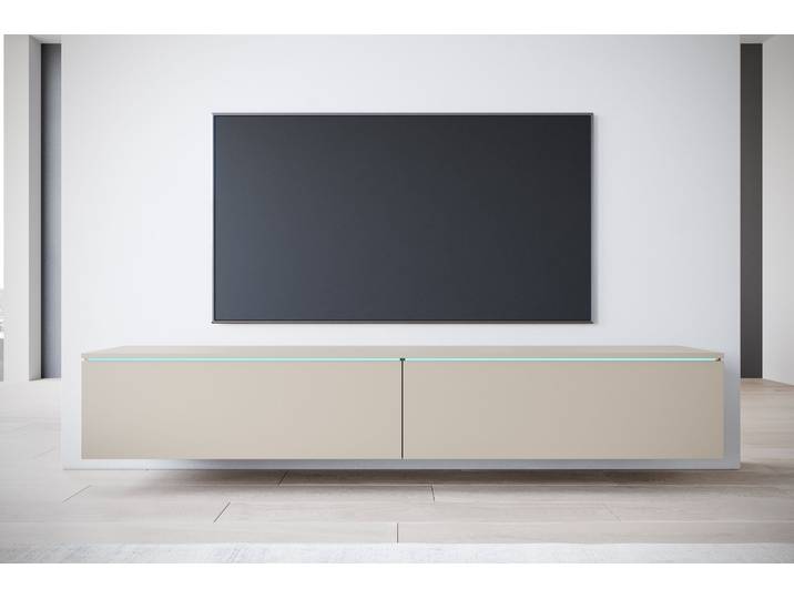 Home affaire LOWBOARD VERA, wahlweise mit oder ohne Beleuchtung Modernes griffloses TV-Board, 180 cm TV-Schrank, stehend und hängend