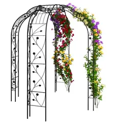 Relaxdays Rosenpavillon aus Metall Schwarz