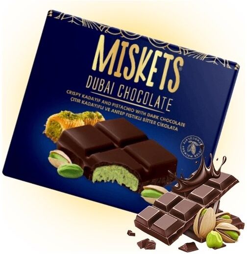 Miskets Dubai Chokolade Mørk, Misket, 100g