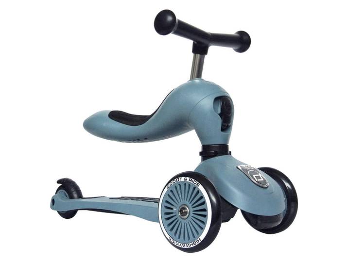Scoot and Ride Laufrad/Kinderscooter 2in1 Highwaykick 1, Blau, Metall, Kunststoff, 24x37x55 cm, unisex, höhenverstellbarer Lenker, weicher Sitz, Anti-Überschlag-Vorrichtung, Freizeit & Co, Gartenspielzeug, Scooter