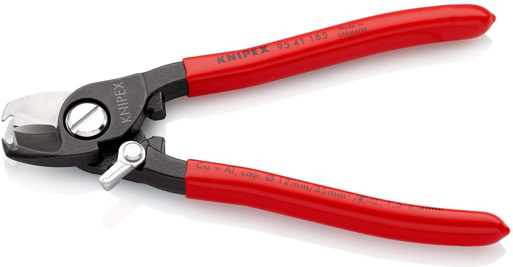 KNIPEX 95 41 165 Kabelschere mit Kunststoff überzogen brüniert 165 mm)