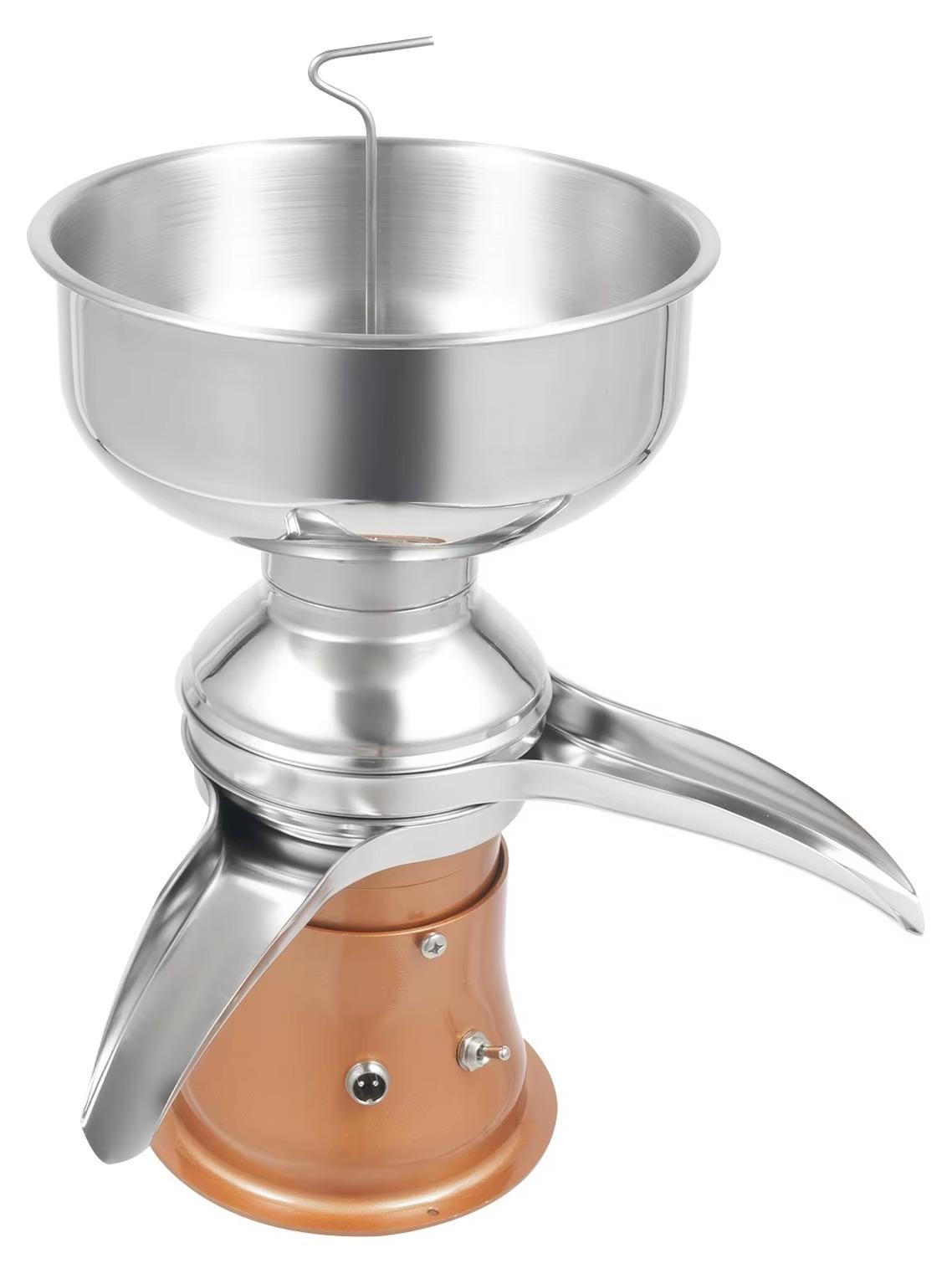 Elektrischer Milchseparator - Rahmseparator - 30 W - 50 l/Stunde - 5-l-Behälter - 9800-11000 U/min - Einstellbares Verhältnis 1:4-1:10 - Gelb/Silber