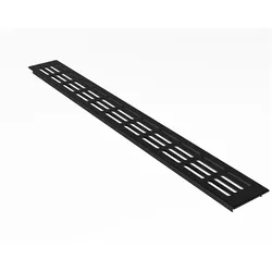 MS Beschläge Schwarz pulverbeschichtetes Lüftungsgitter 60mm breit x  400mm lang Alu-Stegblech