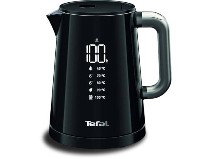 Tefal - Bouilloire électrique Smart'N Light Noire - Écran digital - 1 L Bouilloire électrique température réglable pour thés et infusions - Écran digital - Maintien au chaud - Double paroi isolante