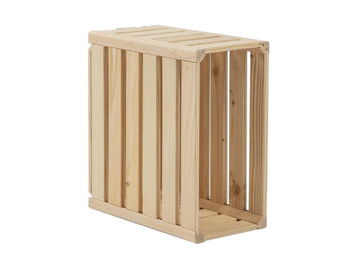 Mehrzweckregal HOLZ ZOLLHAUS Holz Zollhaus Holzharasse , beige (natur), B:17,5cm H:35cm T:32cm, Regale, Mehrzweckregal