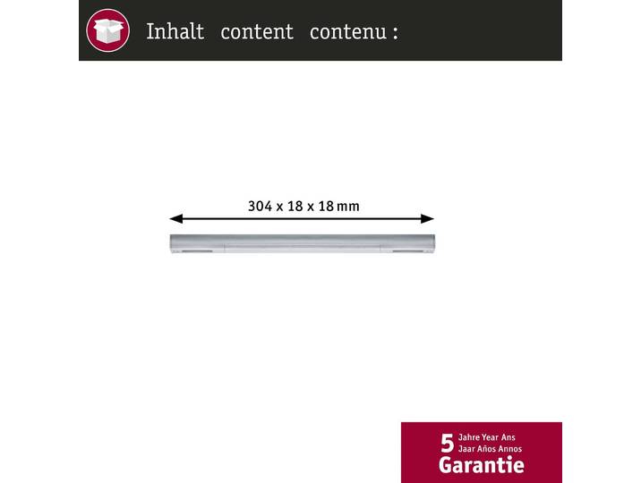 Paulmann Mitteleinspeisung URail Zigbee, chrom matt, lang Zigbee, chrom / silber, Kunststoff