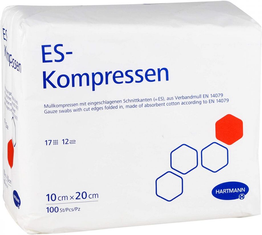 Es-kompressen unsteril 10x20 cm 12fach