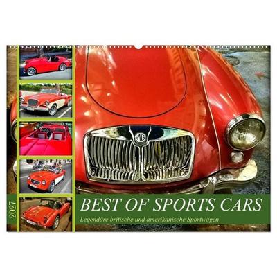 Best of Sports Cars - Legendäre britische und amerikanische Sportwagen (Wandkalender 2027 DIN A2 quer), CALVENDO Monatskalender