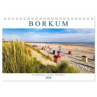 BORKUM Trauminsel in der Nordsee (Tischkalender 2026 DIN A5 quer), CALVENDO Monatskalender