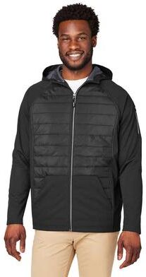 CORE365 CE808 Techno Lite Hybrid Hooded Jacket in Black size Small   Polyester