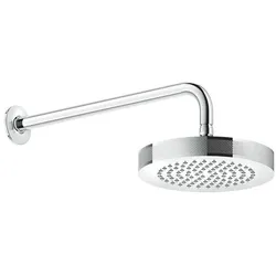 Gessi Inciso Antikalk-Dekor-Kopfbrause D218 mm, mit Gelenk und Wandarm 389 mm, 1/2 Anschluss Bei 3 bar Druck ca 16 l/min, 58185031, Farbe: Chrom