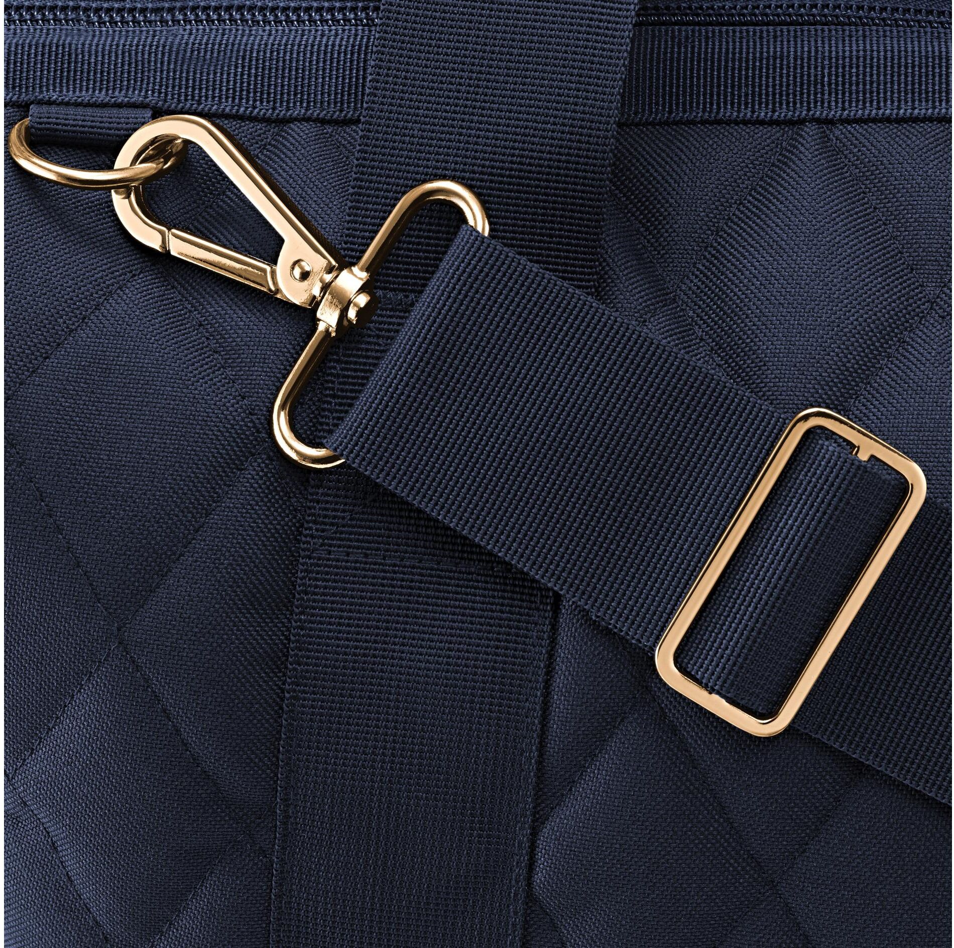 Schultertasche REISENTHEL "Allrounder M", Damen, Gr. B/H/T: 40cm x 33,5cm x 24cm, blau (rhombus midnight gold), Polyester, Taschen Schultertasche rhombus midnight gold B/H/T: 40cm x 33,5cm x 24cm