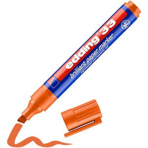 Edding Papermarker 33 Brilliant Pigmentmarker, orange, Keilspitze, Strichbreite 1-5mm