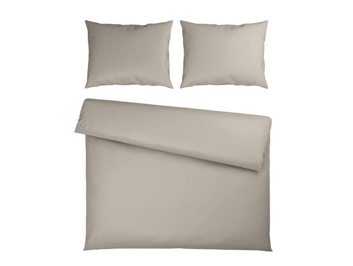 Novel Bettwäscheset, Beige, Textil, Uni, 200x210 cm, pflegeleicht, atmungsaktiv, schadstoffgeprüft, Heimtextilien, Bettwäsche, Bettwäsche, Satin Bettwäsche