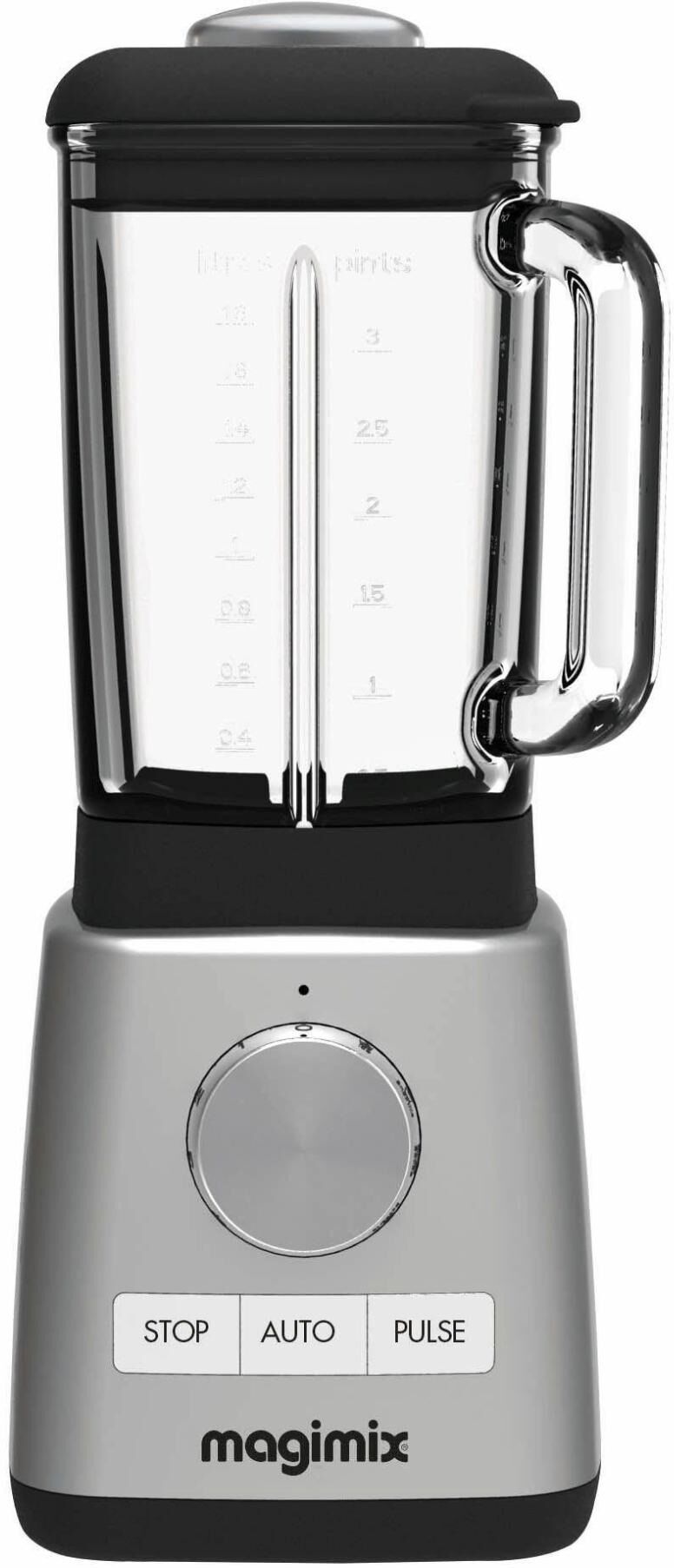 Standmixer "Magimix POWER, Magimix", schwarz (schwarz, transparent, chromfarben), B:16,5cm H:40,5cm T:16,5cm, Zerkleinerer, Standmixer schwarz, transparent, chromfarben Einheitsgröße