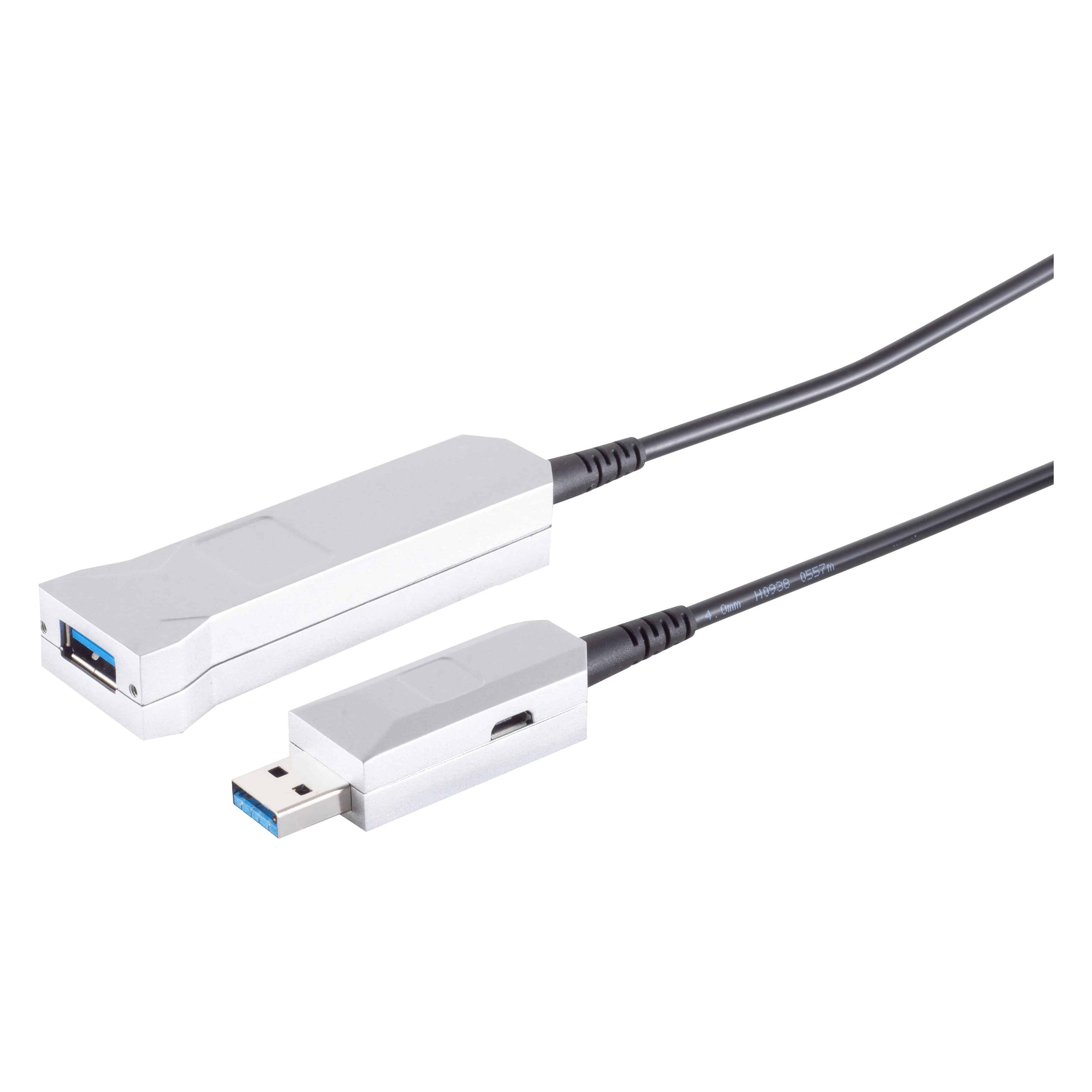 Shiverpeaks S/CONN maximum connectivity USB Verlängerung Optisch USB 3.0- USB 3.0 A Stecker auf USB 3.0 A + USB (15 m) (30-35085)