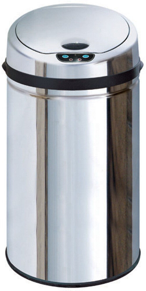 Symple Stuff Ladson Steel Motion Sensor Kitchen Trash Can Chrome 30L