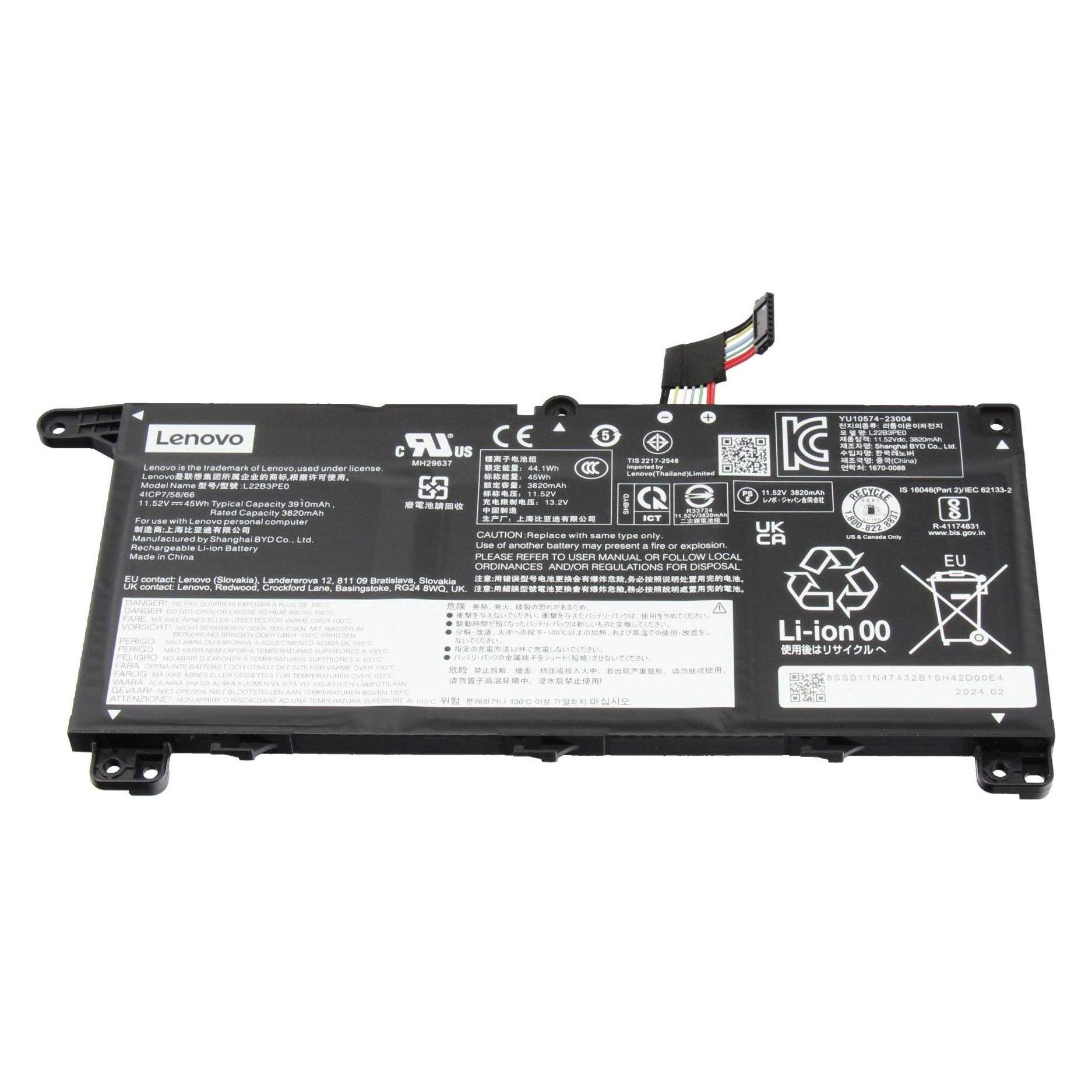Lenovo BATTERY 3cell 45Wh 11.52V (3 Zellen, 3910 mAh) (5B11N47501)