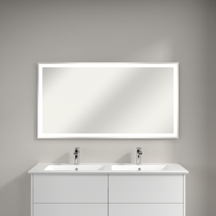 Villeroy und Boch Villeroy & Boch Finero Lichtspiegel A4681300 mit Beleuchtung, 1300 x 700 x 25 mm