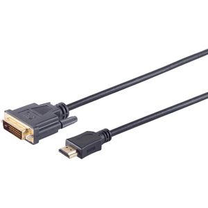 S-Conn DVI-Kabel 77481, vergoldete Stecker, 60 Hz, HDMI auf DVI-D, Dual-Link, WQXGA 2560 x 1600p, 1,5 m