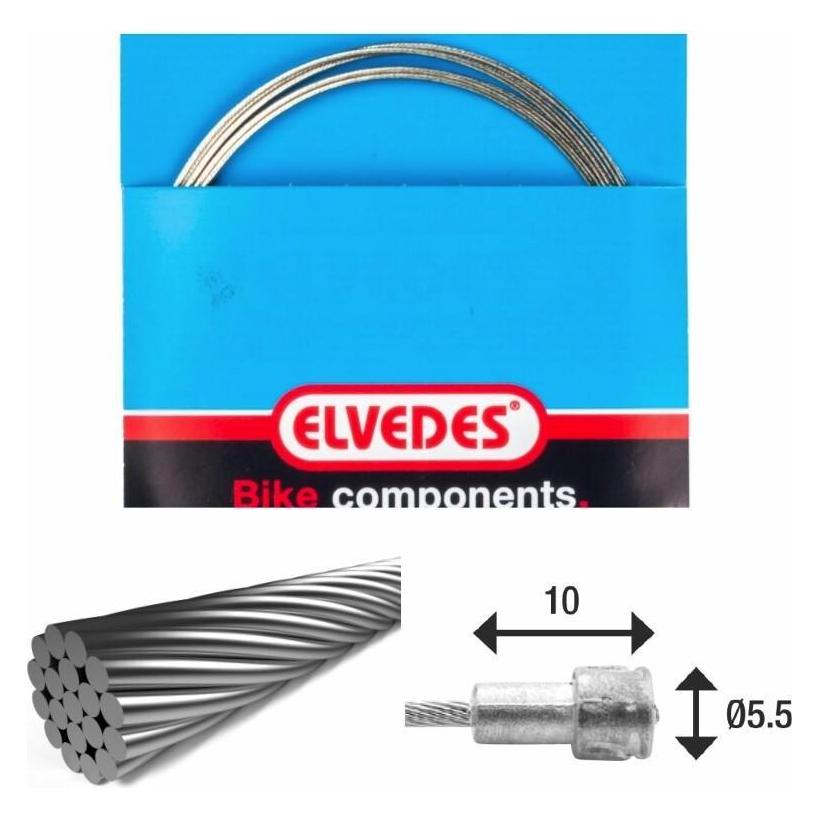 Elvedes Bremszug 1x19 Edelstahldraht ø1,5mm V-Kopf ø5,5x10 (6411RVS)